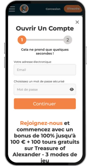 Cliquer sur le bouton d'inscription