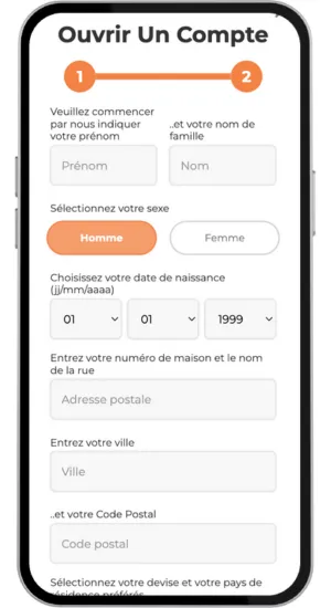 Remplir le formulaire avec vos données personnelles